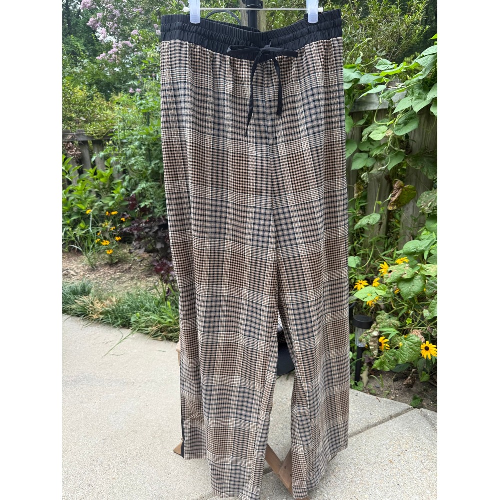 Nina Parker Macy's Plaid Bomber Jacket Wide Leg Pants Set 2X 20W Plus - Picture 7 of 13